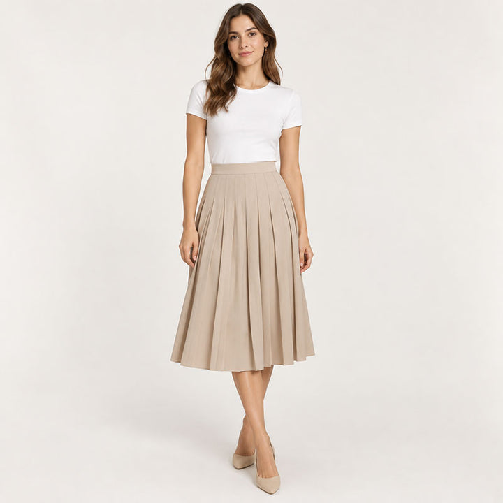 Nellie Pleated Midi Skirt